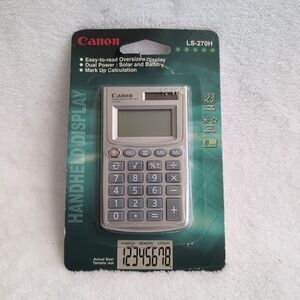Canon LS-270H Handheld Calculator Solar Battery 8-Digit Large Display Open Box